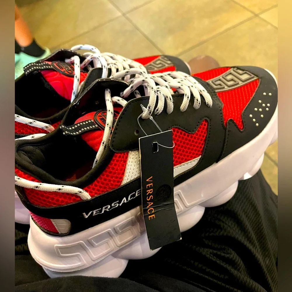 Versace Red and Black Athletic Shoes - Picture 1 of 1